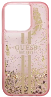 Photos - Case GUESS Liquid Glitter Gold Stripes for iPhone 15 Pro
