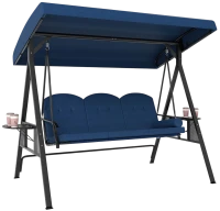 Canopy Swing Costway 3-Seat Patio Swing with Adjustable Canopy