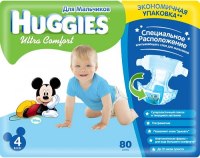 Photos - Nappies Huggies Ultra Comfort Boy 4 / 80 pcs 