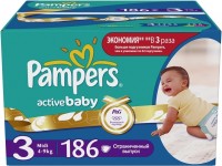 Photos - Nappies Pampers Active Baby 3 / 186 pcs 