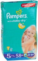Photos - Nappies Pampers Active Baby-Dry 5 / 58 pcs 
