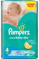 Photos - Nappies Pampers Active Baby-Dry 4 / 49 pcs 
