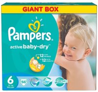 Photos - Nappies Pampers Active Baby-Dry 6 / 66 pcs 