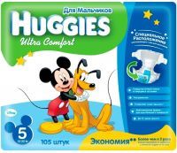 Photos - Nappies Huggies Ultra Comfort Boy 5 / 105 pcs 