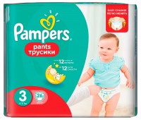 Photos - Nappies Pampers Pants 3 / 26 pcs 