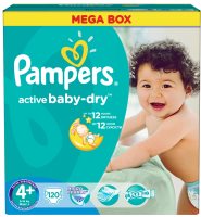 Photos - Nappies Pampers Active Baby-Dry 4 Plus / 120 pcs 