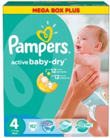 Photos - Nappies Pampers Active Baby-Dry 4 / 162 pcs 
