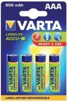 Photos - Battery Varta LongLife  4xAAA 800 mAh