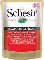 Photos - Cat Food Schesir Adult Pouch Chicken/Seabass 100 g 