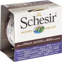 Photos - Cat Food Schesir Adult Canned Chicken/Beef/Rice 85 g 