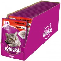 Photos - Cat Food Whiskas Adult Packaging Cream Soup Beef 24 pcs 