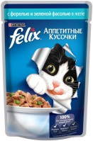Photos - Cat Food Felix Packaging Adult Fantastic Jelly Salmon/Beans  10 pcs