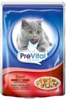 Photos - Cat Food PreVital Packaging Pouch Jelly Beef 24 pcs 