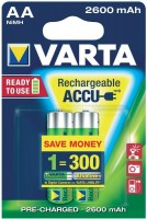 Photos - Battery Varta Rechargeable Accu  2xAA 2600 mAh