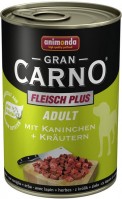 Photos - Dog Food Animonda GranCarno Fleisch Plus Adult Rabbit/Herbs 0.8 kg 