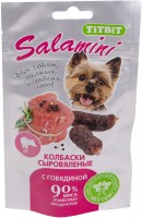 Photos - Dog Food TiTBiT Salamini Dried Sausage with Beef 0.04 kg 