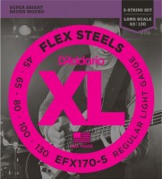 Photos - Strings DAddario XL FlexSteels 5-String Bass 45-130 