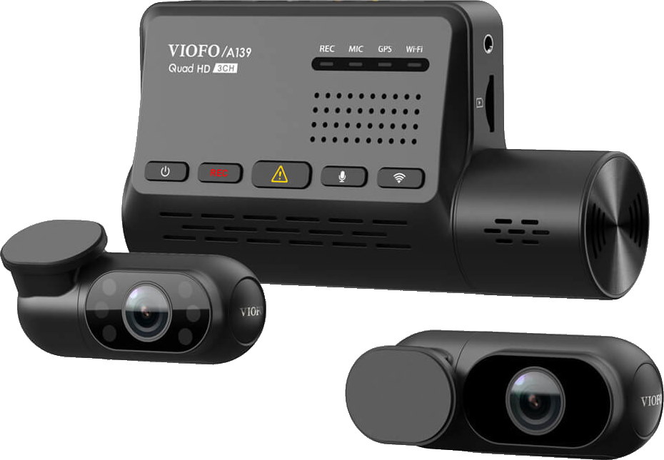 Viofo T130 Car DashCam 3CH 3 Channel Front 2K 1440P + Interior 1080P + Rear  1080P WiFi GPS 3 Channel Camera Super Capacitor Parking Mode Recording Car  Camera : : Electronics