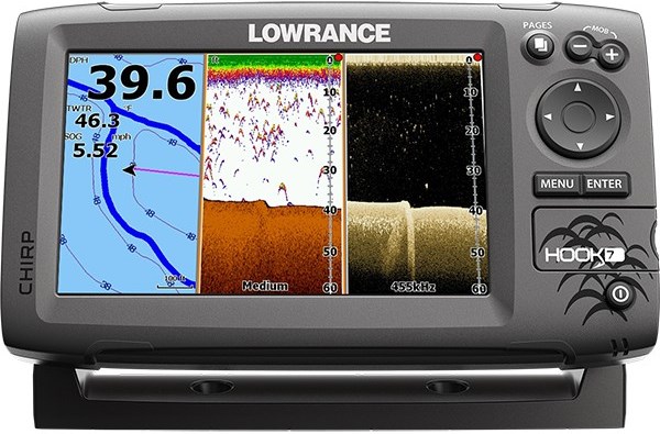 ▷ Comparison Lowrance Hook Reveal 7 TripleShot and Lowrance Hook 7 : Specs  · Display specs · Features · Specs of the chartplotter · General